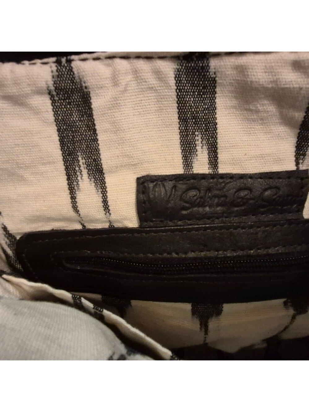 Colorful Patterned Black Leather Women's Bag - Picture 5 of 15